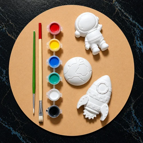 DIY space figure painting kit for kids (3x1 paintable figuress)